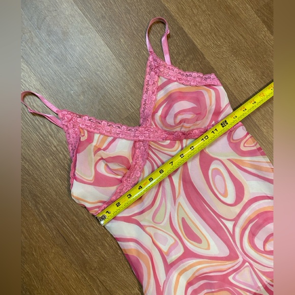 Y2K Barbie Clueless Abstract Mesh Tank Top: Lace/ Bratz/ Rave/Festival/Bimbo - Picture 7 of 9